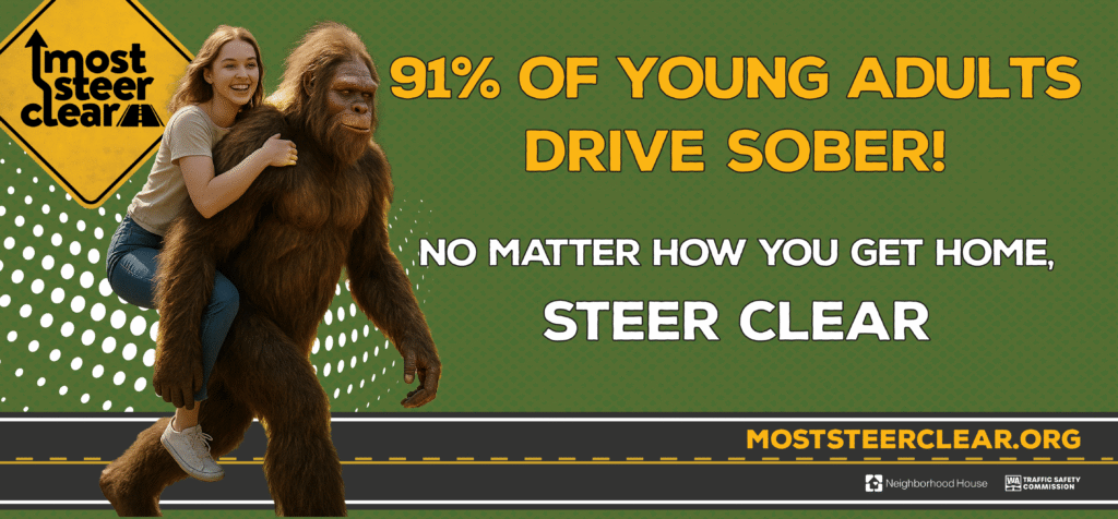 91% of youth adults drive sober. No matter how you get home, stear clear