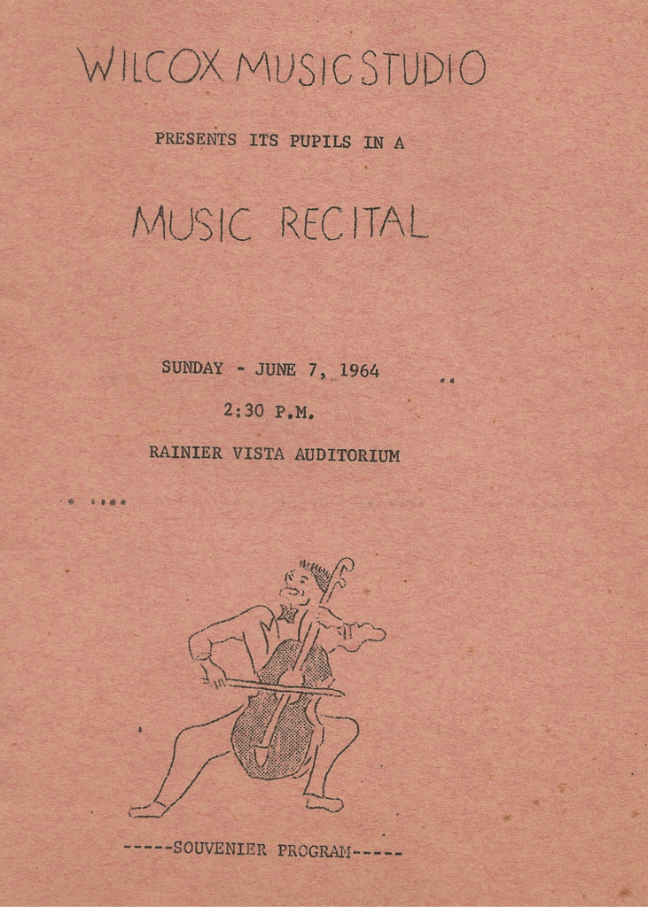 Wilcox recital program for Sunday, June 7th, 1964 at Rainier Vista Auditorium